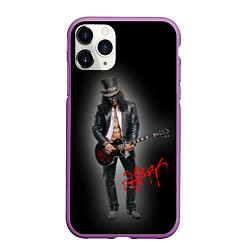 Чехол iPhone 11 Pro матовый Слэш музыкант группы Guns N Roses, цвет: 3D-фиолетовый