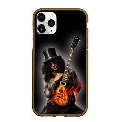 Чехол iPhone 11 Pro матовый Slash музыкант группы Guns N Roses, цвет: 3D-коричневый