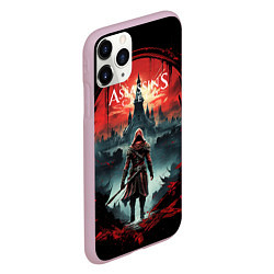Чехол iPhone 11 Pro матовый Assassins creed город на горизонте, цвет: 3D-розовый — фото 2