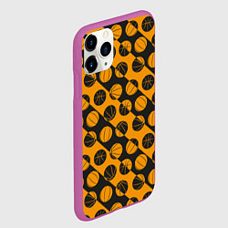 Чехол iPhone 11 Pro матовый Баскетбольный дизайн, цвет: 3D-фиолетовый — фото 2