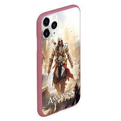 Чехол iPhone 11 Pro матовый Assassins creed старый город, цвет: 3D-малиновый — фото 2