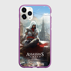 Чехол iPhone 11 Pro матовый Assassins creed poster game, цвет: 3D-фиолетовый