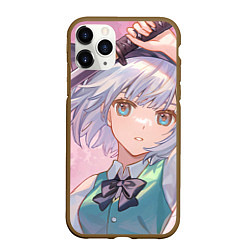 Чехол iPhone 11 Pro матовый Touhou Project Youmu Konpaku мило, цвет: 3D-коричневый