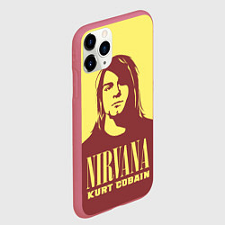 Чехол iPhone 11 Pro матовый Kurt Cobain Nirvana, цвет: 3D-малиновый — фото 2