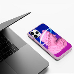 Чехол iPhone 11 Pro матовый Vaporwave neon, цвет: 3D-розовый — фото 2