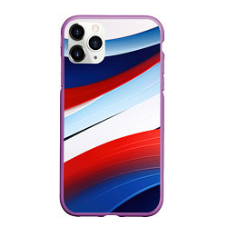 Чехол iPhone 11 Pro матовый Волнистая абстракция в стиле минимализм, цвет: 3D-фиолетовый