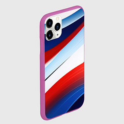 Чехол iPhone 11 Pro матовый Волнистая абстракция в стиле минимализм, цвет: 3D-фиолетовый — фото 2