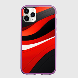 Чехол iPhone 11 Pro матовый Абстракция волнистые полосы строгость и минимализм, цвет: 3D-фиолетовый