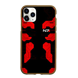 Чехол iPhone 11 Pro матовый Mass Effect - Red armor, цвет: 3D-коричневый
