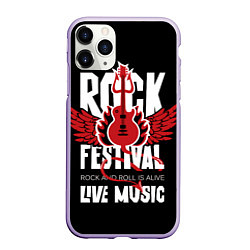 Чехол iPhone 11 Pro матовый Rock festival - live music, цвет: 3D-светло-сиреневый