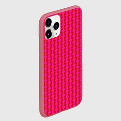 Чехол iPhone 11 Pro матовый Паттерн из красных кругов, цвет: 3D-малиновый — фото 2