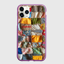 Чехол iPhone 11 Pro матовый Patchwork - ai art, цвет: 3D-фиолетовый