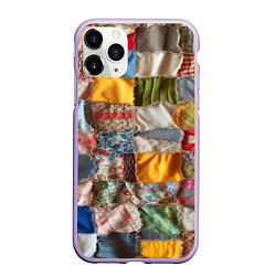 Чехол iPhone 11 Pro матовый Patchwork - ai art, цвет: 3D-светло-сиреневый