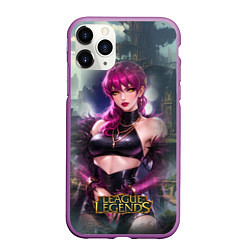 Чехол iPhone 11 Pro матовый League Of Legends Akali Kda, цвет: 3D-фиолетовый