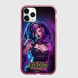 Чехол iPhone 11 Pro матовый League Of Legends Akali Kda, цвет: 3D-малиновый