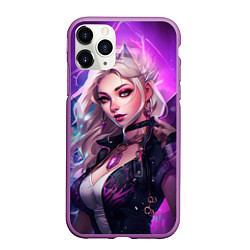 Чехол iPhone 11 Pro матовый League of Legends Kaisa Kda style, цвет: 3D-фиолетовый