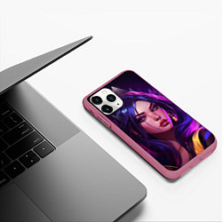 Чехол iPhone 11 Pro матовый League of Legends Kaisa Kda style, цвет: 3D-малиновый — фото 2