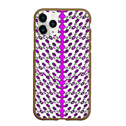 Чехол iPhone 11 Pro матовый Розовые киберпанк ячейки на белом фоне, цвет: 3D-коричневый