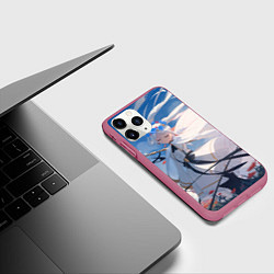 Чехол iPhone 11 Pro матовый Красавица Фрирен, цвет: 3D-малиновый — фото 2