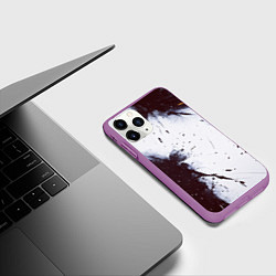 Чехол iPhone 11 Pro матовый Брызги и мазки красками, цвет: 3D-фиолетовый — фото 2