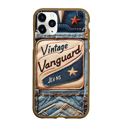 Чехол iPhone 11 Pro матовый Vintage vanguard jeans - patchwork, цвет: 3D-коричневый