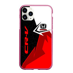 Чехол iPhone 11 Pro матовый Honda CR-V - sport uniform, цвет: 3D-малиновый