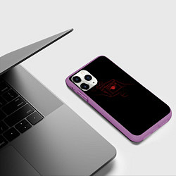 Чехол iPhone 11 Pro матовый Взгляд Макимы человек бензопила, цвет: 3D-фиолетовый — фото 2