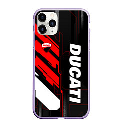 Чехол iPhone 11 Pro матовый Ducati - красный технологический, цвет: 3D-светло-сиреневый