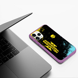 Чехол iPhone 11 Pro матовый Helldivers 2: Skull Logo, цвет: 3D-фиолетовый — фото 2