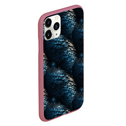 Чехол iPhone 11 Pro матовый Синяя стальная броня, цвет: 3D-малиновый — фото 2