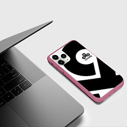 Чехол iPhone 11 Pro матовый Cloud9 - black and white, цвет: 3D-малиновый — фото 2