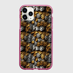 Чехол iPhone 11 Pro матовый Золото и серебро броня, цвет: 3D-малиновый