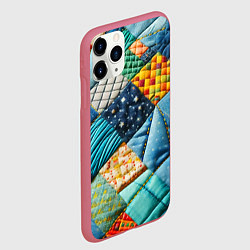 Чехол iPhone 11 Pro матовый Лоскутное одеяло - пэчворк, цвет: 3D-малиновый — фото 2