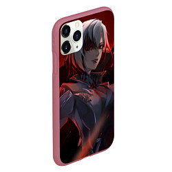 Чехол iPhone 11 Pro матовый Genshin Impact Арлекино red, цвет: 3D-малиновый — фото 2