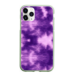 Чехол iPhone 11 Pro матовый Фиолетовый тайдай, цвет: 3D-салатовый
