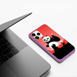 Чехол iPhone 11 Pro матовый По и Шифу - Кунг-фу Панда, цвет: 3D-фиолетовый — фото 2