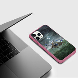 Чехол iPhone 11 Pro матовый Реинкарнация Безработного Roxy, цвет: 3D-малиновый — фото 2