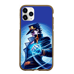 Чехол iPhone 11 Pro матовый Jotaro Kujo - neon glow fantasy, цвет: 3D-коричневый