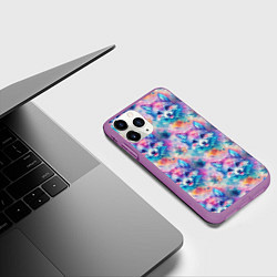 Чехол iPhone 11 Pro матовый Фурри мордочки волчонка, цвет: 3D-фиолетовый — фото 2