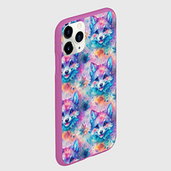 Чехол iPhone 11 Pro матовый Фурри мордочки волчонка, цвет: 3D-фиолетовый — фото 2