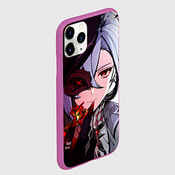 Чехол iPhone 11 Pro матовый Геншин Импакт Арлекино, цвет: 3D-фиолетовый — фото 2