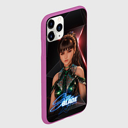 Чехол iPhone 11 Pro матовый Stellar Blade black red background, цвет: 3D-фиолетовый — фото 2