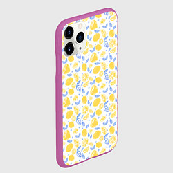Чехол iPhone 11 Pro матовый Летний вайб - паттерн лимонов, цвет: 3D-фиолетовый — фото 2