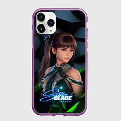 Чехол iPhone 11 Pro матовый Stellar Blade портрет Ева, цвет: 3D-фиолетовый