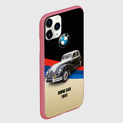 Чехол iPhone 11 Pro матовый Винтажный автомобиль BMW 340, цвет: 3D-малиновый — фото 2