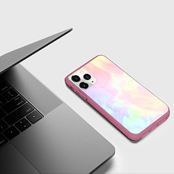 Чехол iPhone 11 Pro матовый Светлые краски тай-дай, цвет: 3D-малиновый — фото 2