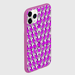 Чехол iPhone 11 Pro матовый Розово-белый паттерн, цвет: 3D-фиолетовый — фото 2