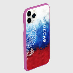 Чехол iPhone 11 Pro матовый Герб России и флаг, цвет: 3D-фиолетовый — фото 2