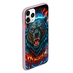 Чехол iPhone 11 Pro матовый Russia bear, цвет: 3D-розовый — фото 2