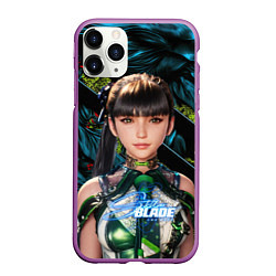 Чехол iPhone 11 Pro матовый Stellar Blade Eve green texture, цвет: 3D-фиолетовый